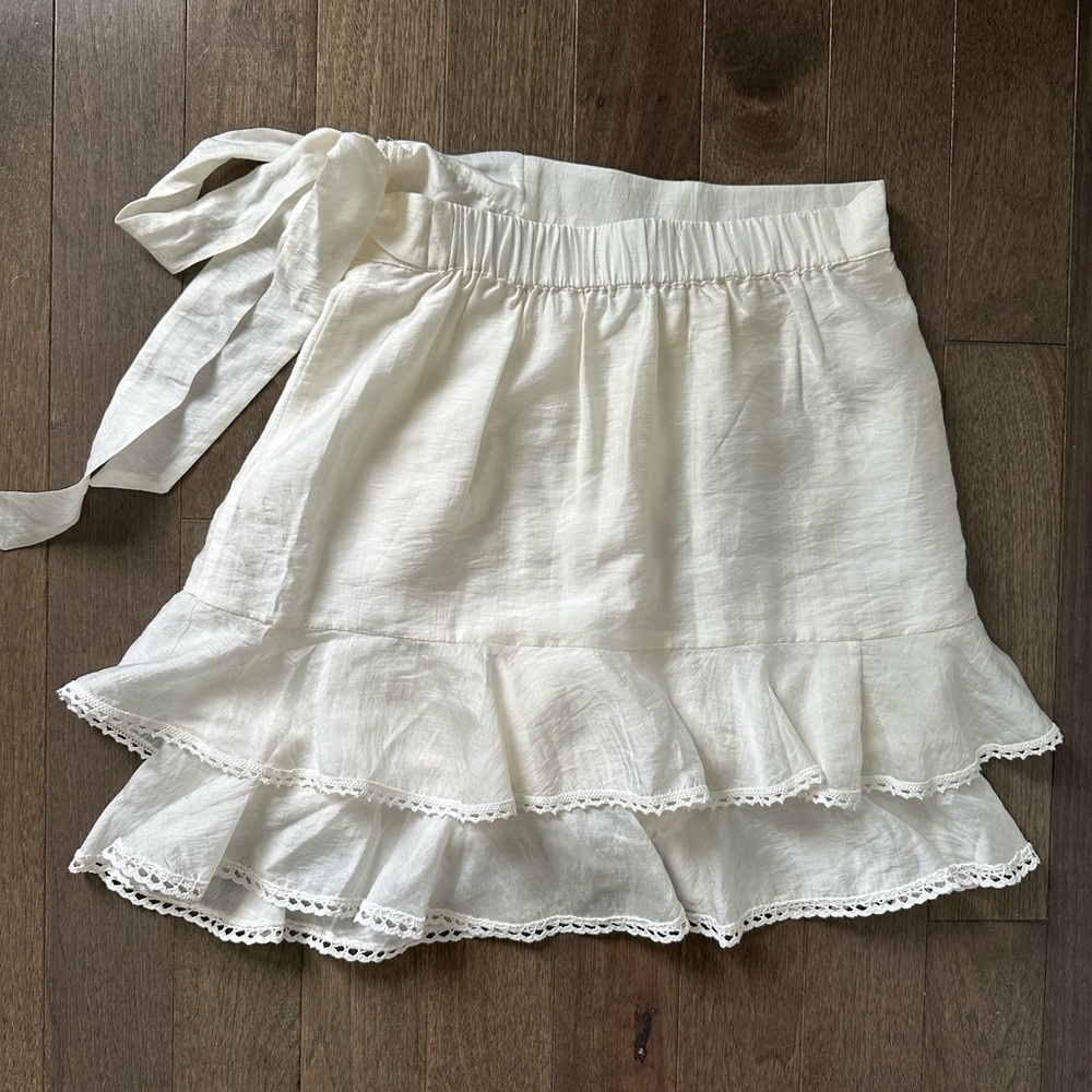 NWOT Sabina Musayev Priscilla Off White Ruffle Skirt - Picture 9 of 11